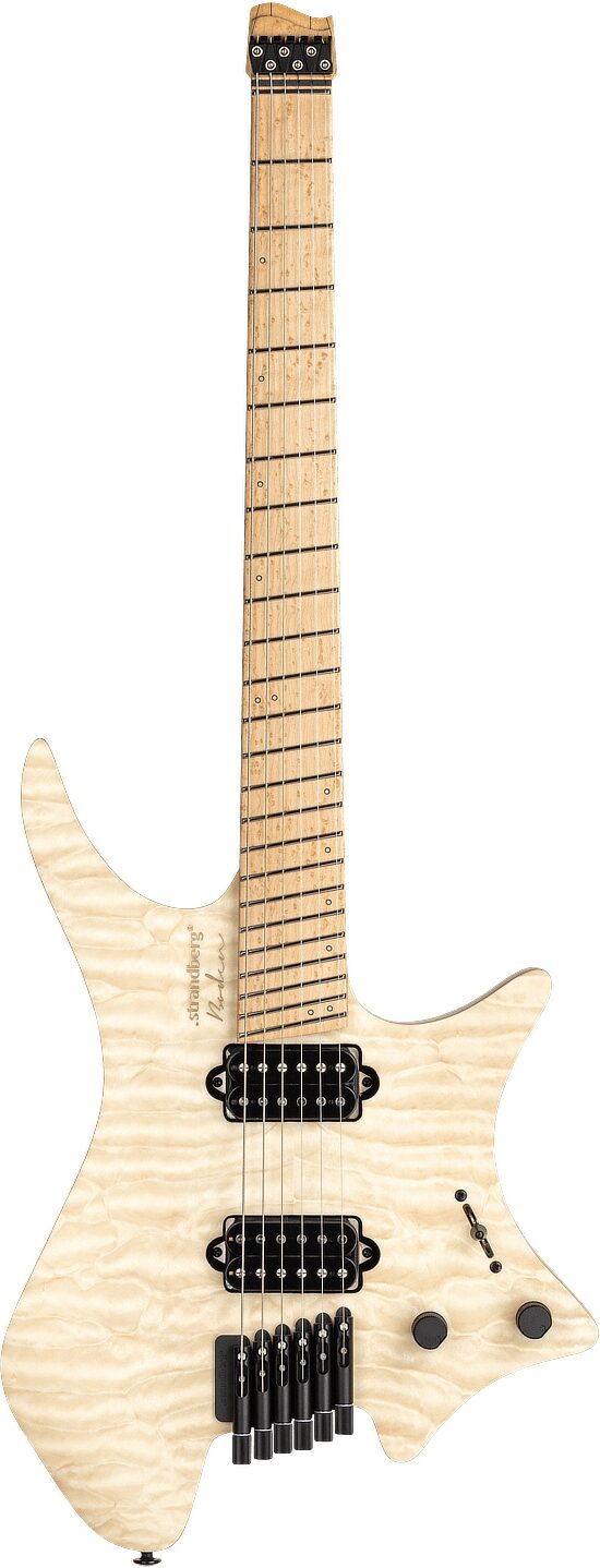 Strandberg Boden Original NX6 Electric Guitar (with Gig Bag), Natural Quilt, Action Position Back