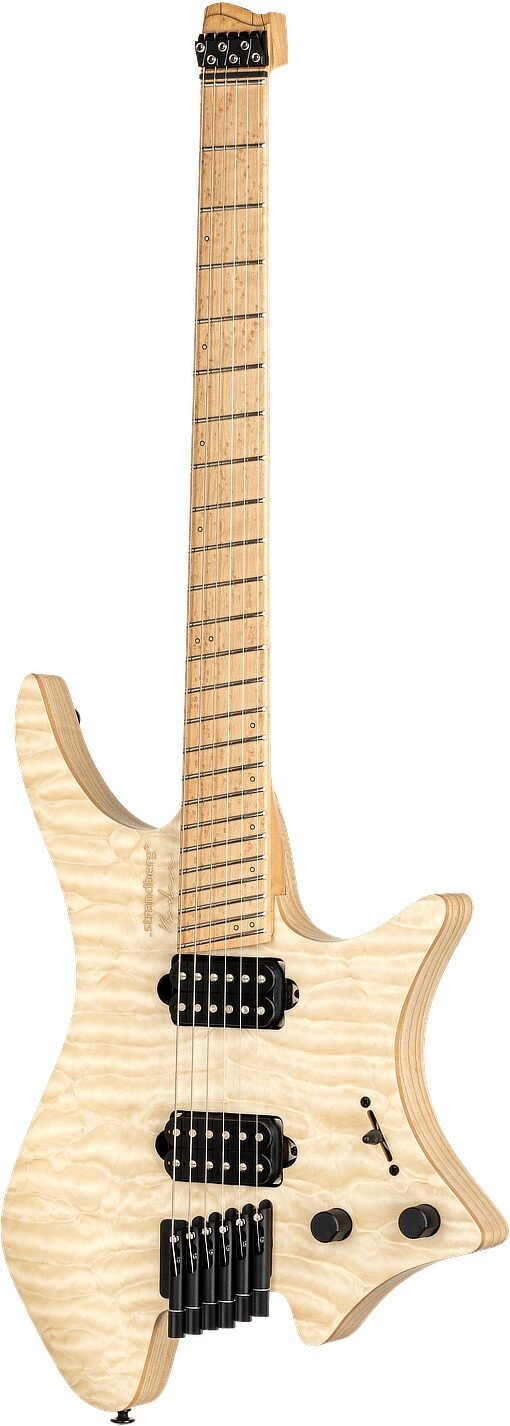 Strandberg Boden Original NX6 Electric Guitar (with Gig Bag), Natural Quilt, Action Position Back
