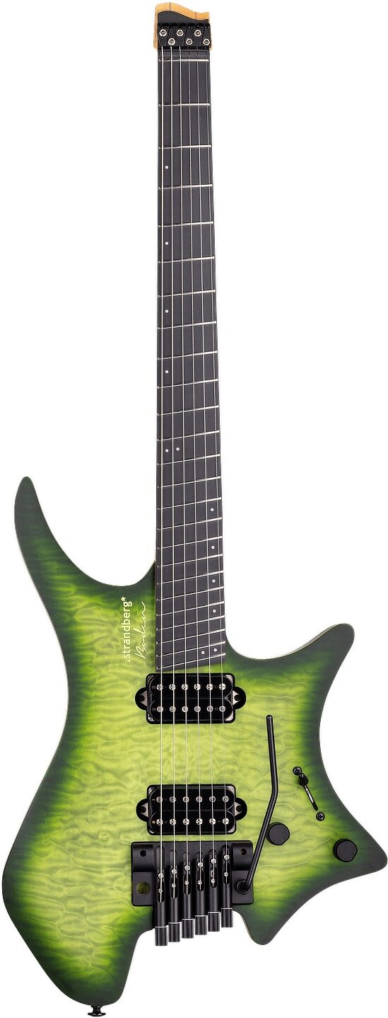 Strandberg Boden Prog NX 6 Electric Guitar (with Gig Bag), Earth Green, Action Position Back