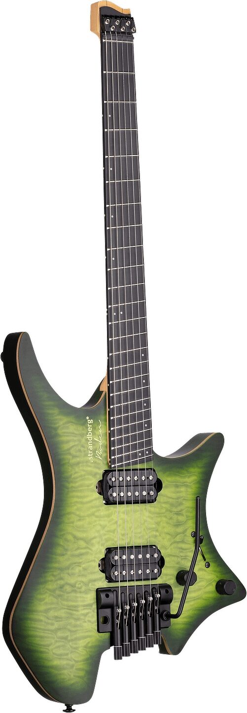 Strandberg Boden Prog NX 6 Electric Guitar (with Gig Bag), Earth Green, Action Position Back