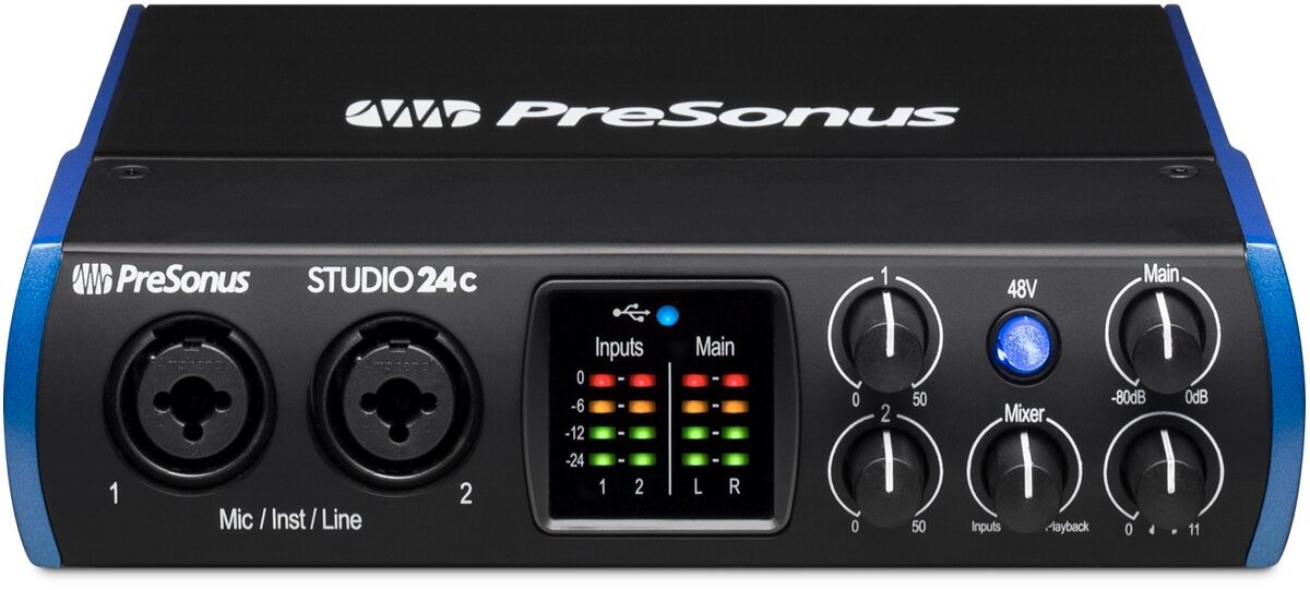 PreSonus Studio 24C USB-C Audio MIDI Interface | zZounds
