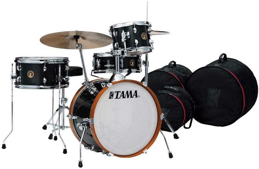 Tama LJLK48S Club Jam Drum Shell Kit, 4-Piece, Charcoal Mist, with Drum Bags, drums