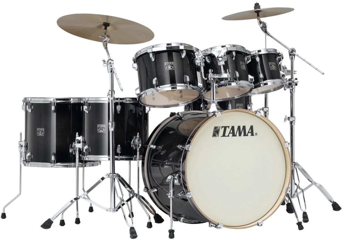 Tama CL72S Superstar Classic Drum Shell Kit, 7-Piece, Transparent Black Burst, Transparent Black Burst