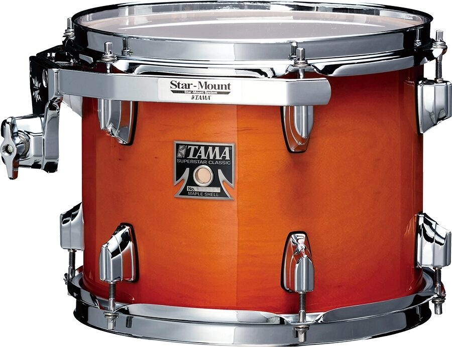 Tama CL72S Superstar Classic Drum Shell Kit, 7-Piece, Tangerine Lacquer Burst, Action Position Back