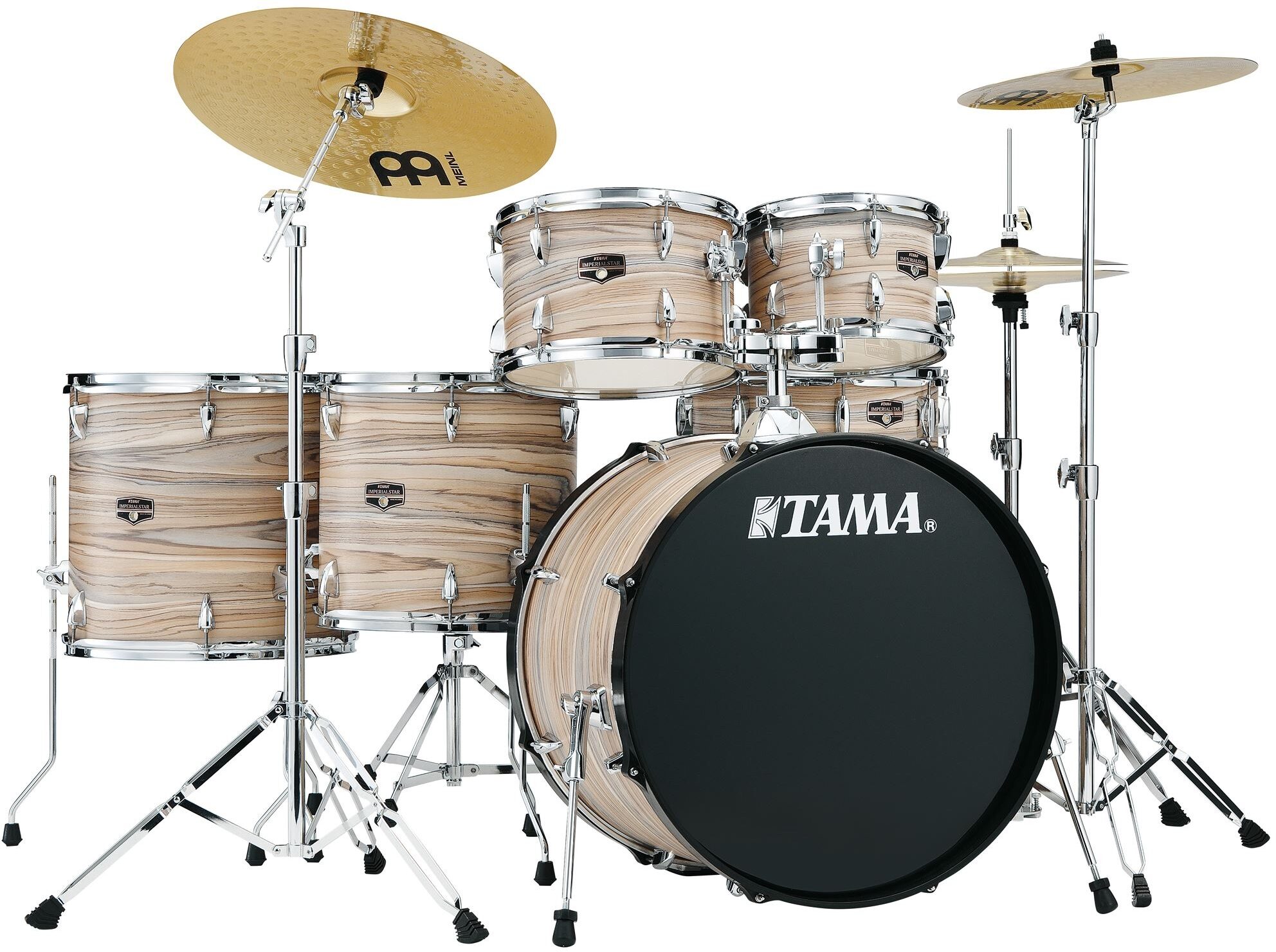 Tama IE62C Imperialstar Drum Kit, 6-Piece (with Meinl Cymbals), Natural Zebrawood, Main