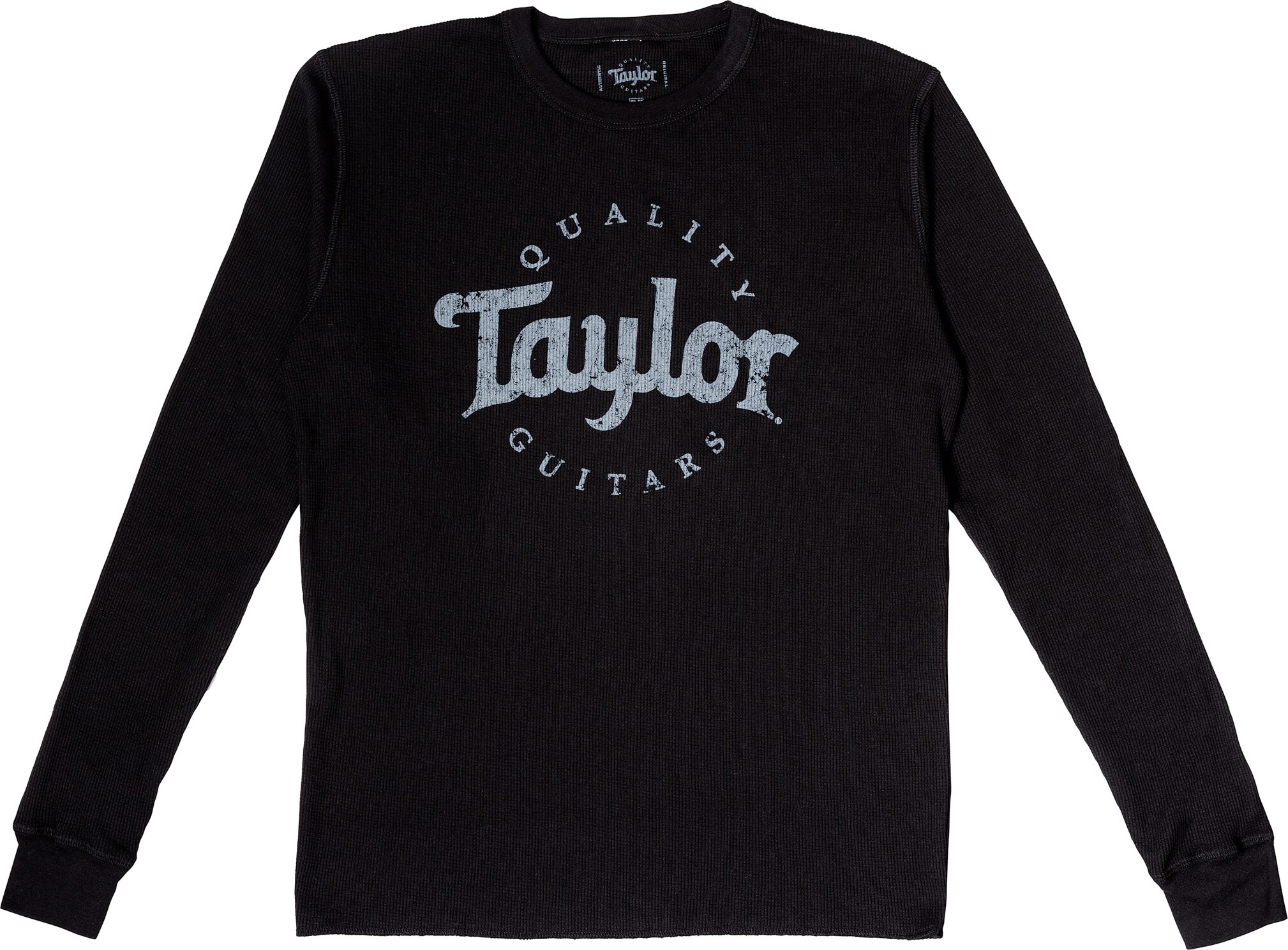 Taylor Aged Logo Long Sleeve Thermal T-Shirt, Black, Small, Main