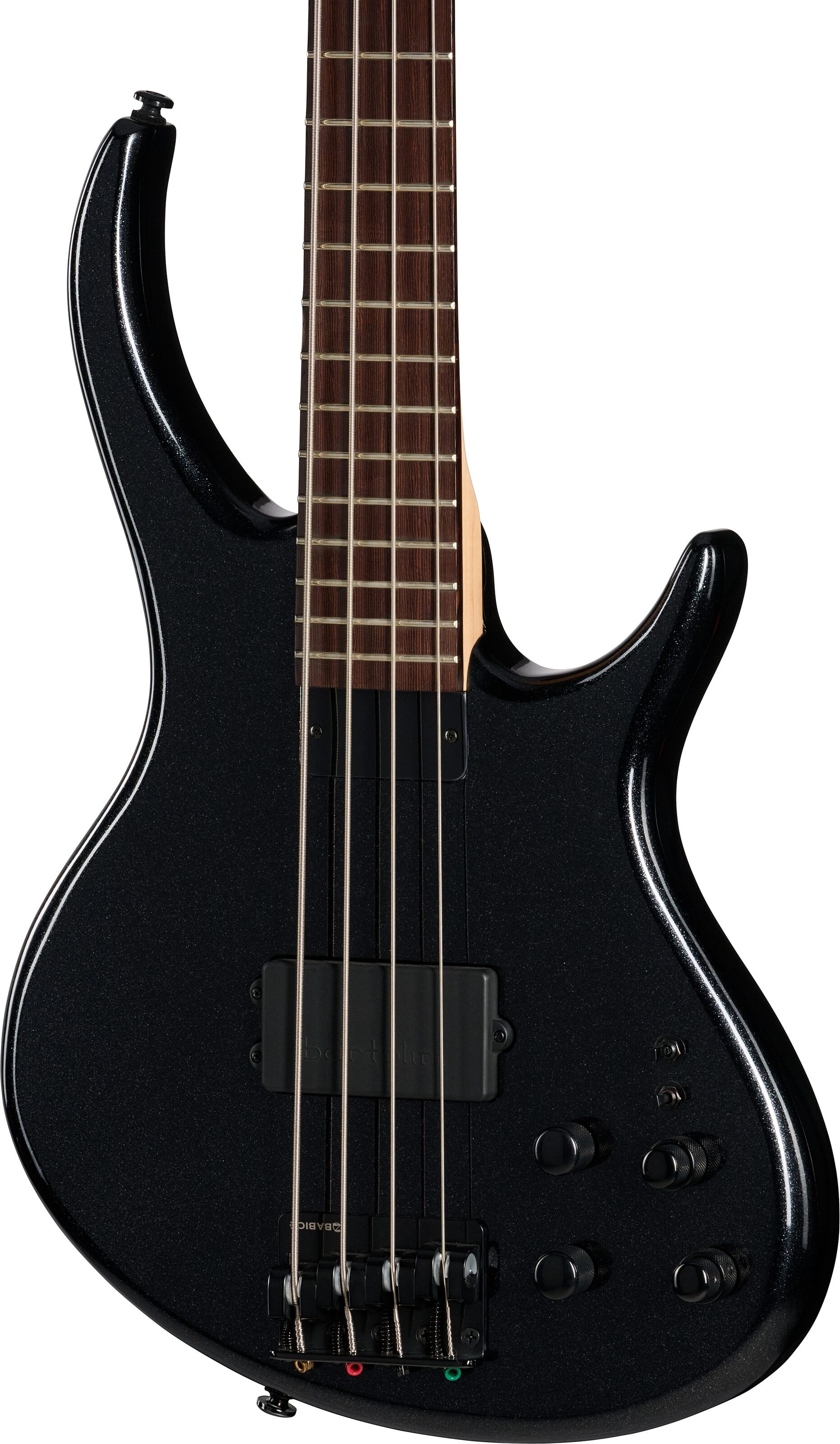Tobias Growler IV Premium Electric Bass (with Gig Bag), Black Pearl, Action Position Back