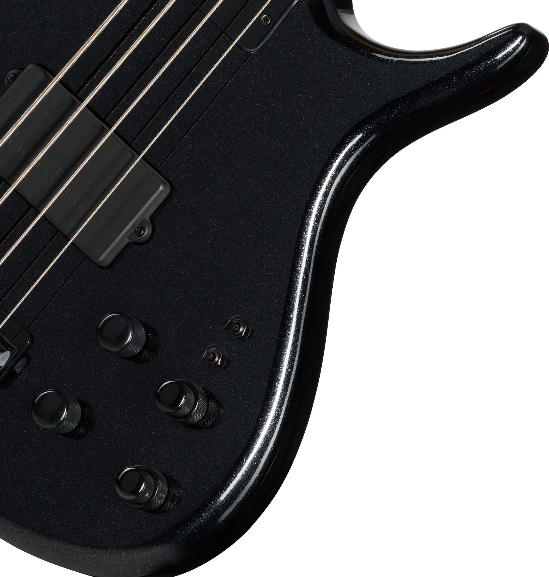 Tobias Growler IV Premium Electric Bass (with Gig Bag), Black Pearl, Action Position Back