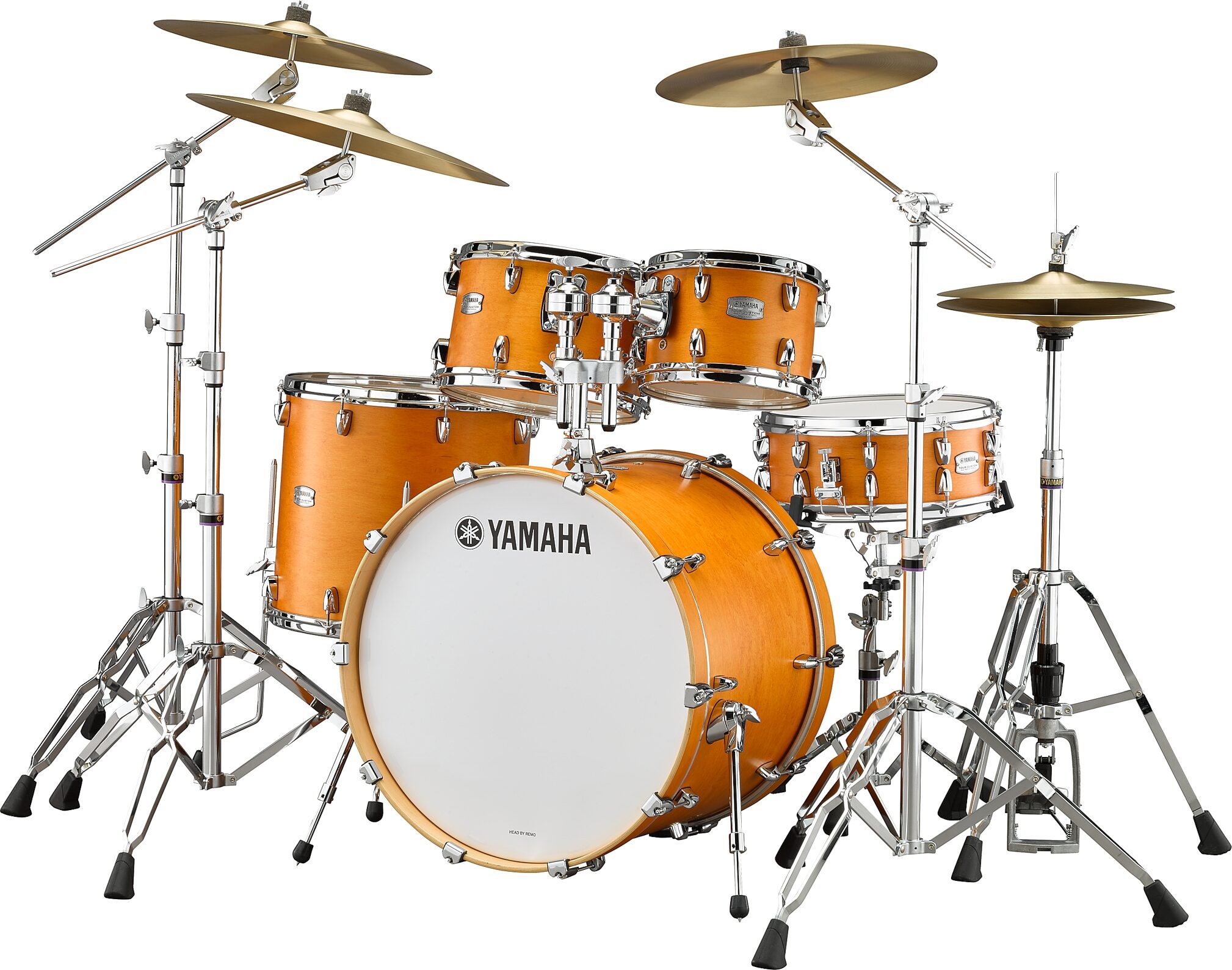 Yamaha TMP2F4 Tour Custom Maple Drum Shell Kit, 4-Piece, Caramel Satin, Action Position Back