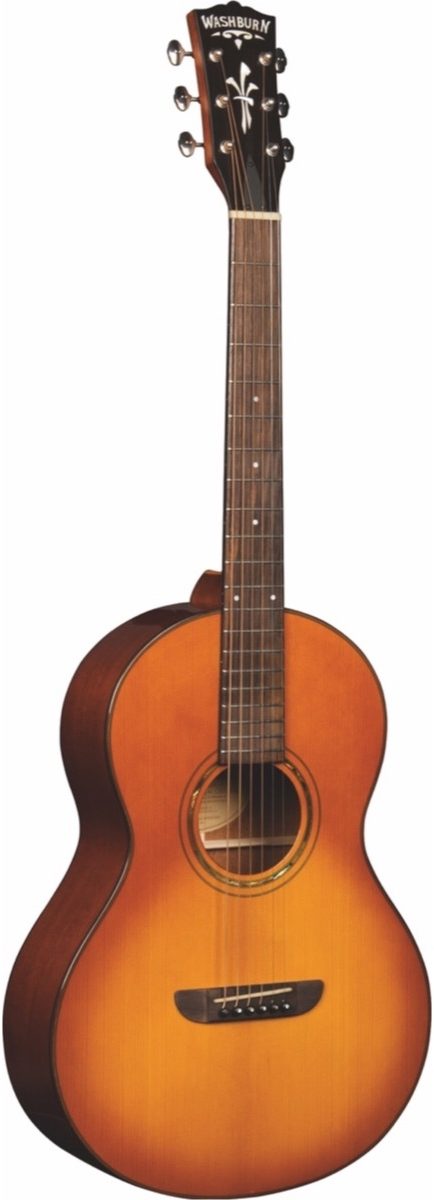 Washburn Timeless Parlor Acoustic Guitar (with Case), Side