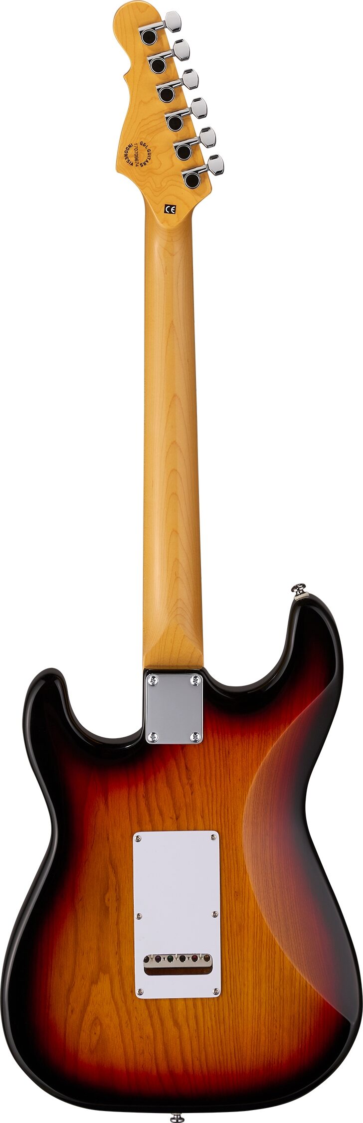 G&L Tribute Legacy HSS Electric Guitar, 3-Tone Sunburst, Main Back