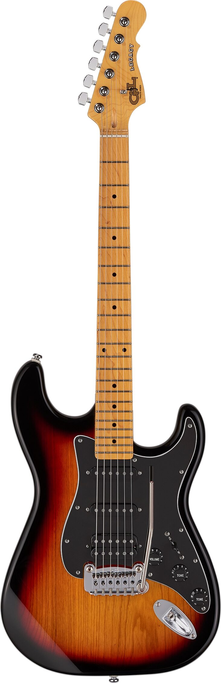 G&L Tribute Legacy HSS Electric Guitar, 3-Tone Sunburst, Main