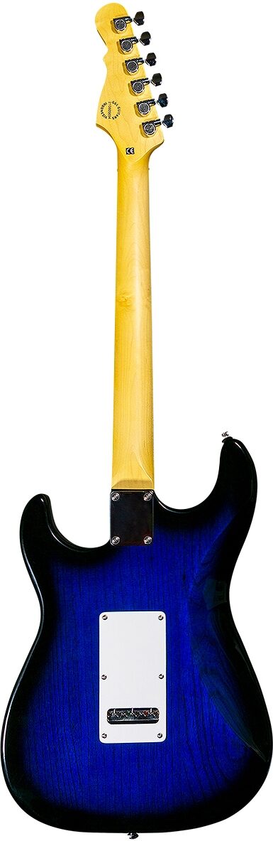 G&L Tribute S-500 Electric Guitar, Blueburst, Action Position Back