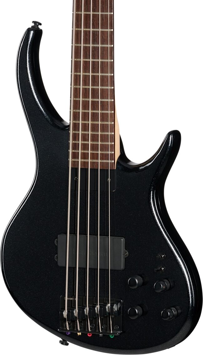 Tobias Growler V Electric Bass, 5-String (with Gig Bag), Black Pearl, Action Position Back