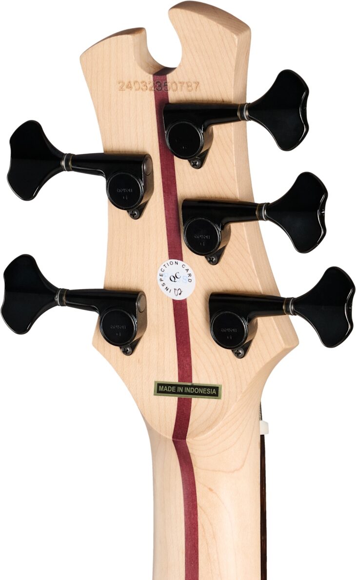 Tobias Growler V Electric Bass, 5-String (with Gig Bag), Black Pearl, Action Position Back