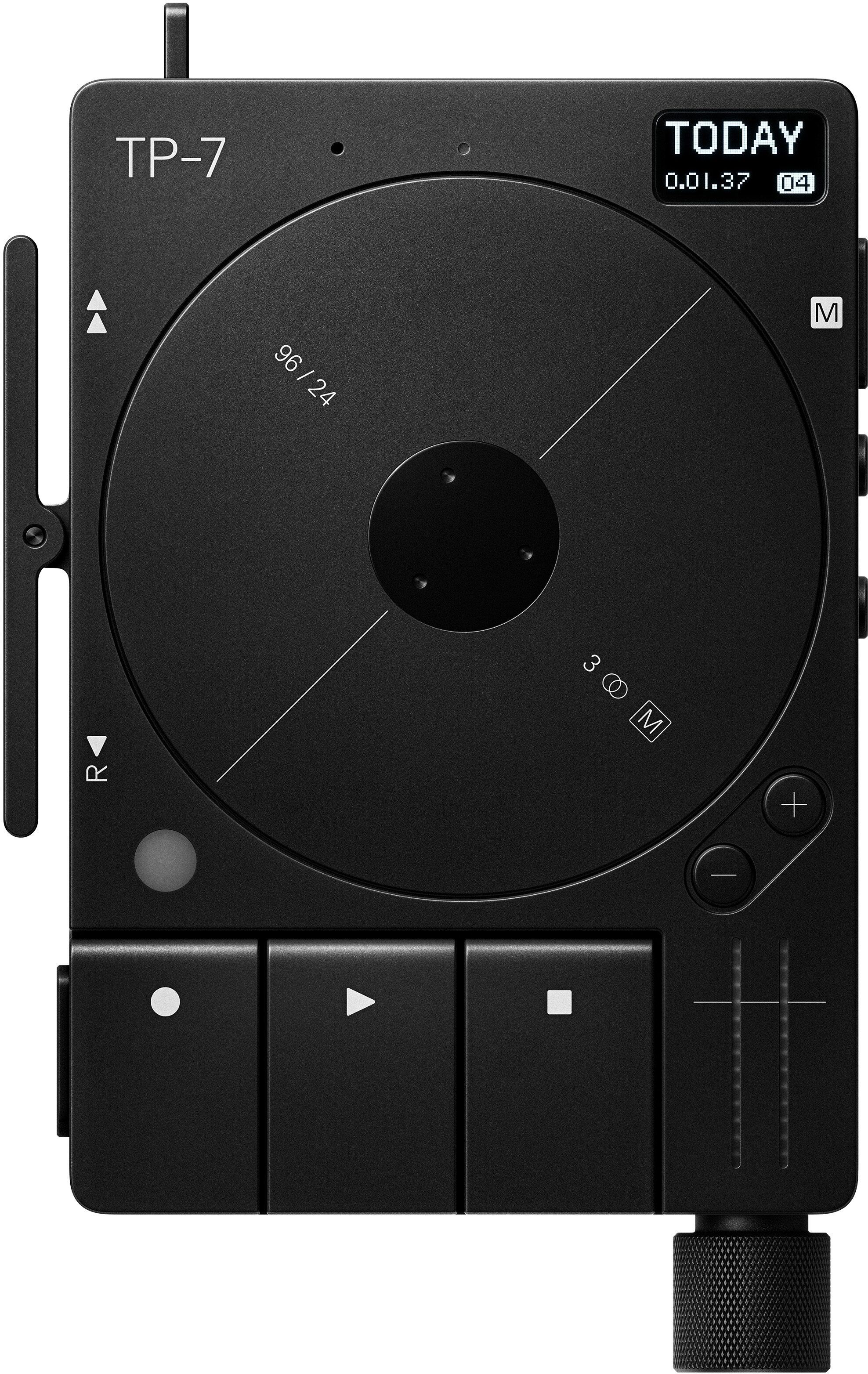 Teenage Engineering TP-7 Digital Tape Recorder, Black, Action Position Back