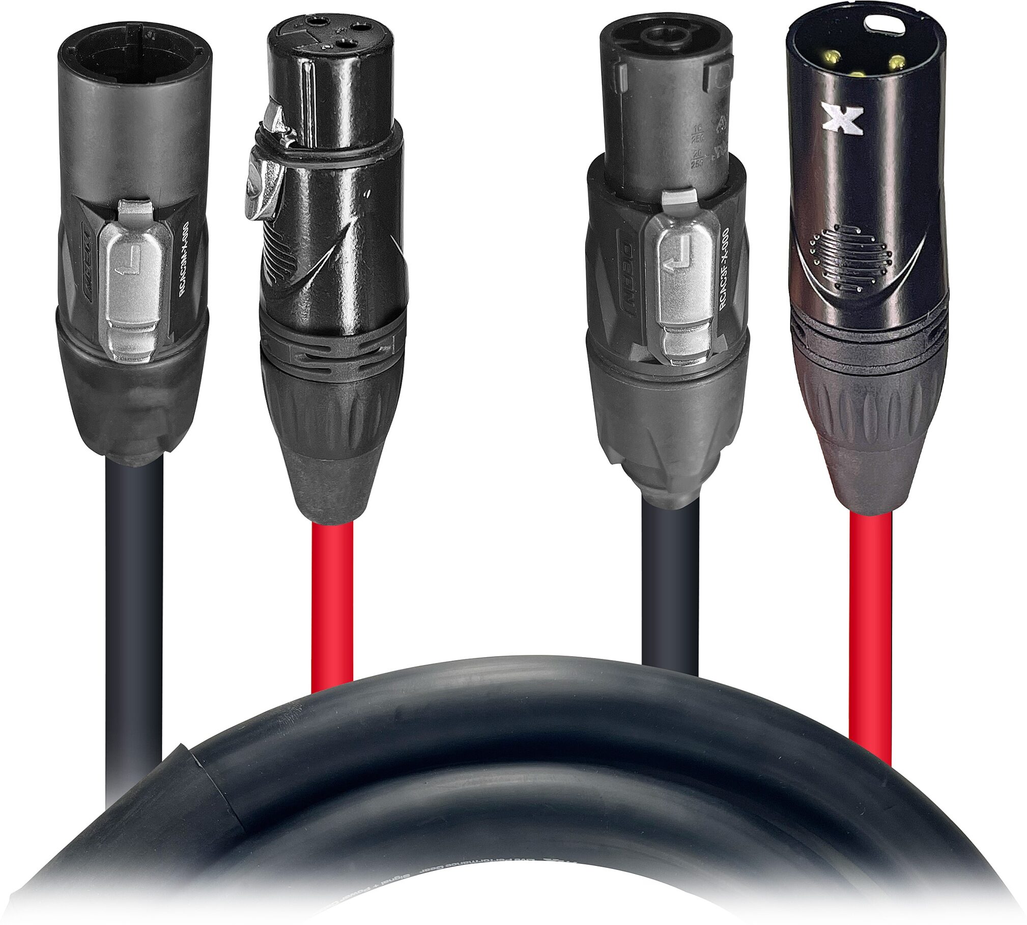 ProX XC-TR112-XLR Power Con and XLR Combo Jumper Cable for Speakers, 3 foot, XC-TR112-XLR03, nolabel