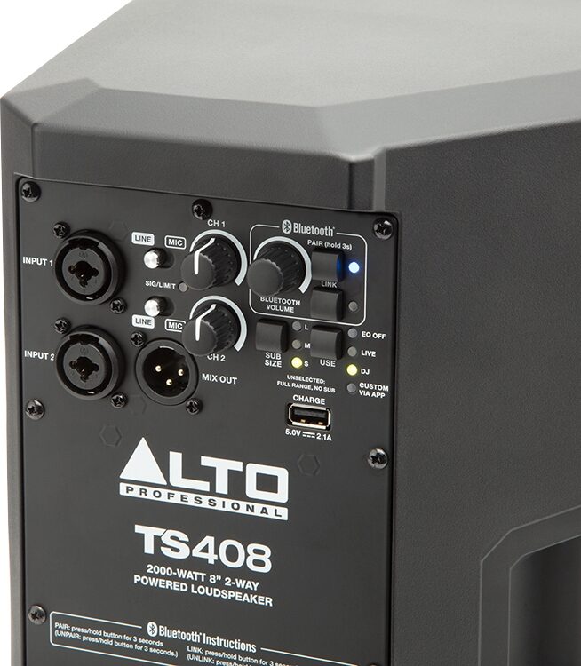 Alto Professional TS408 Powered Loudspeaker, New, Action Position Back