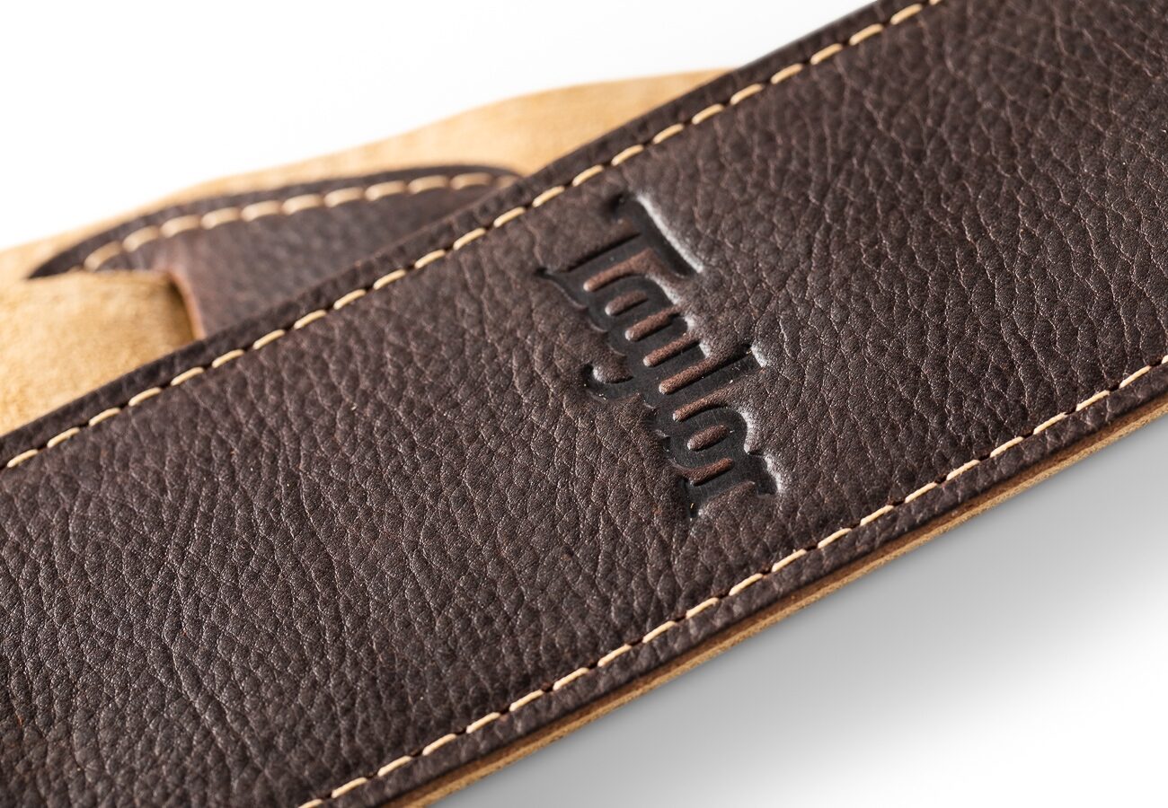 Taylor 2.5" Suede Back Leather Strap, Chocolate Brown, View