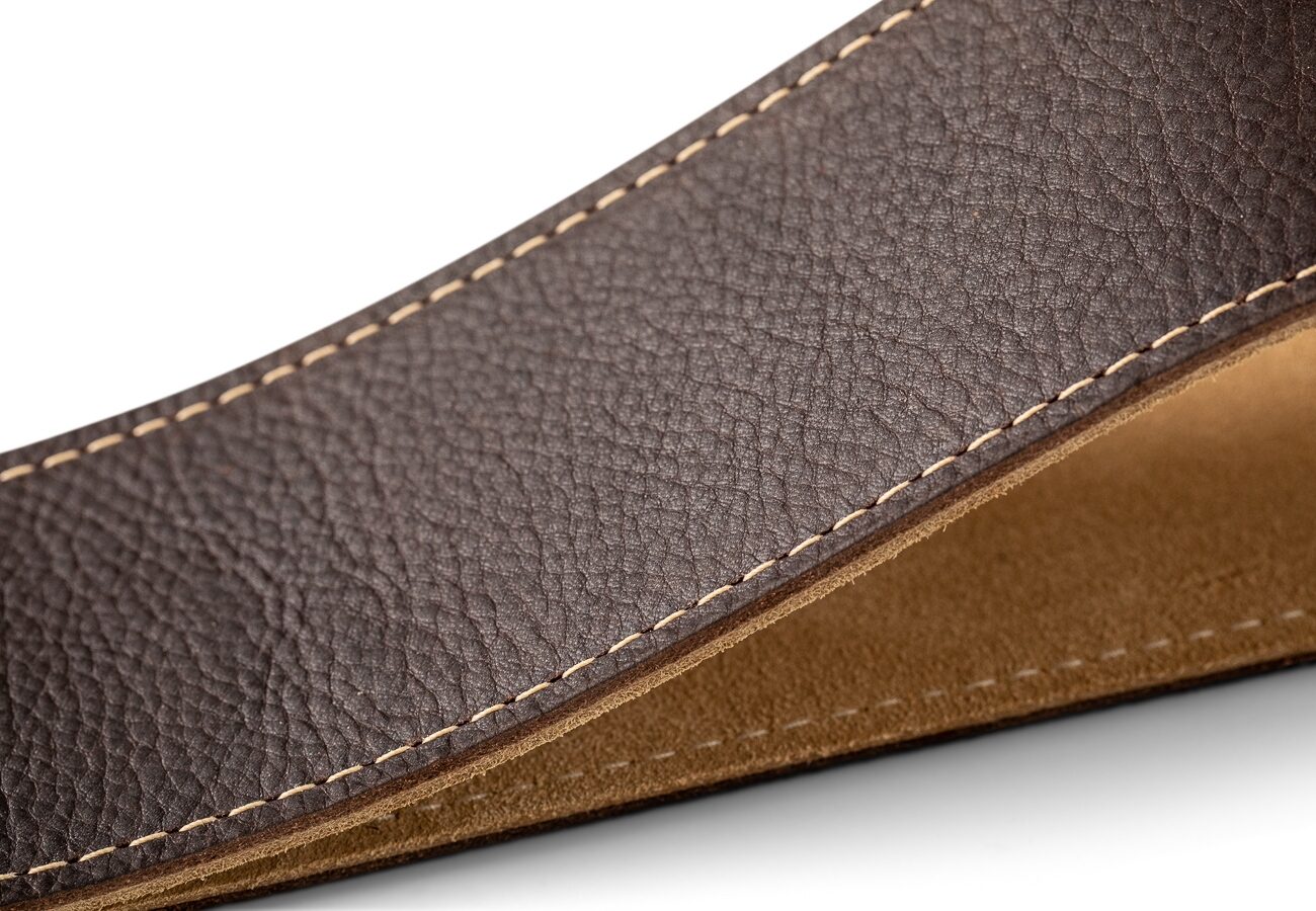 Taylor 2.5" Suede Back Leather Strap, Chocolate Brown, View