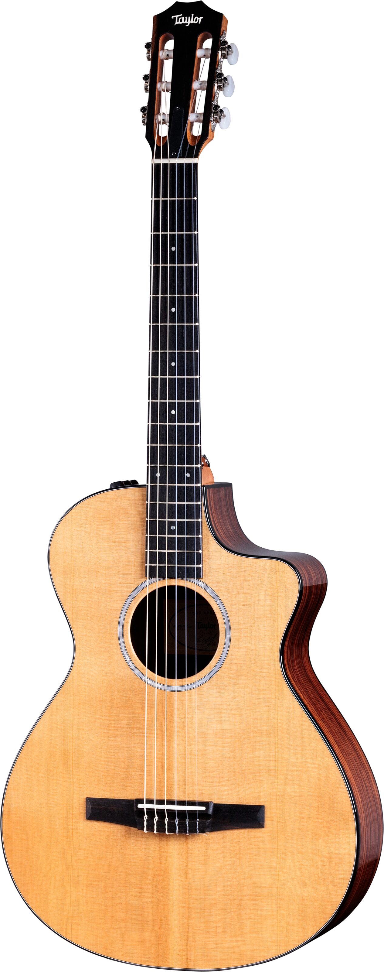 Taylor 212ce-N Plus Grand Auditorium Classical Acoustic-Electric Guitar (with Case), New, Action Position Back