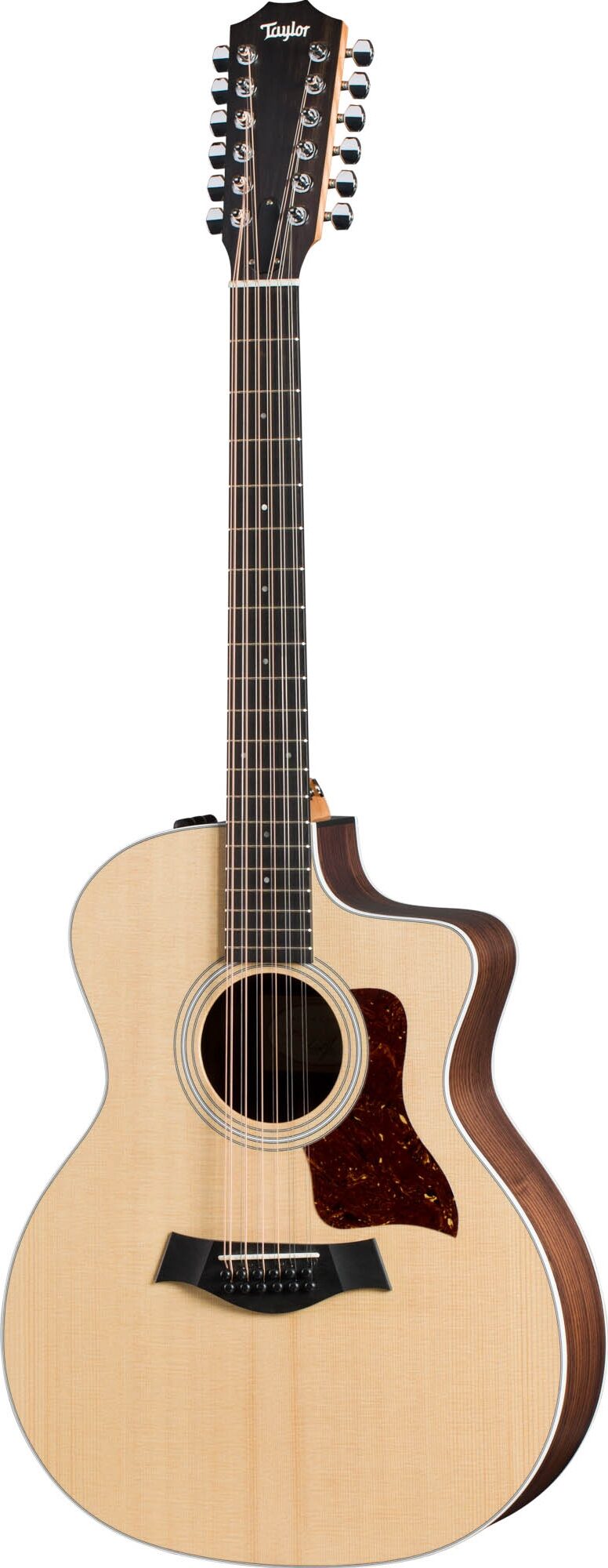 Taylor 254ce Grand Auditorium Rosewood Acoustic-Electric Guitar, 12-String (with Gig Bag), Action Position Back