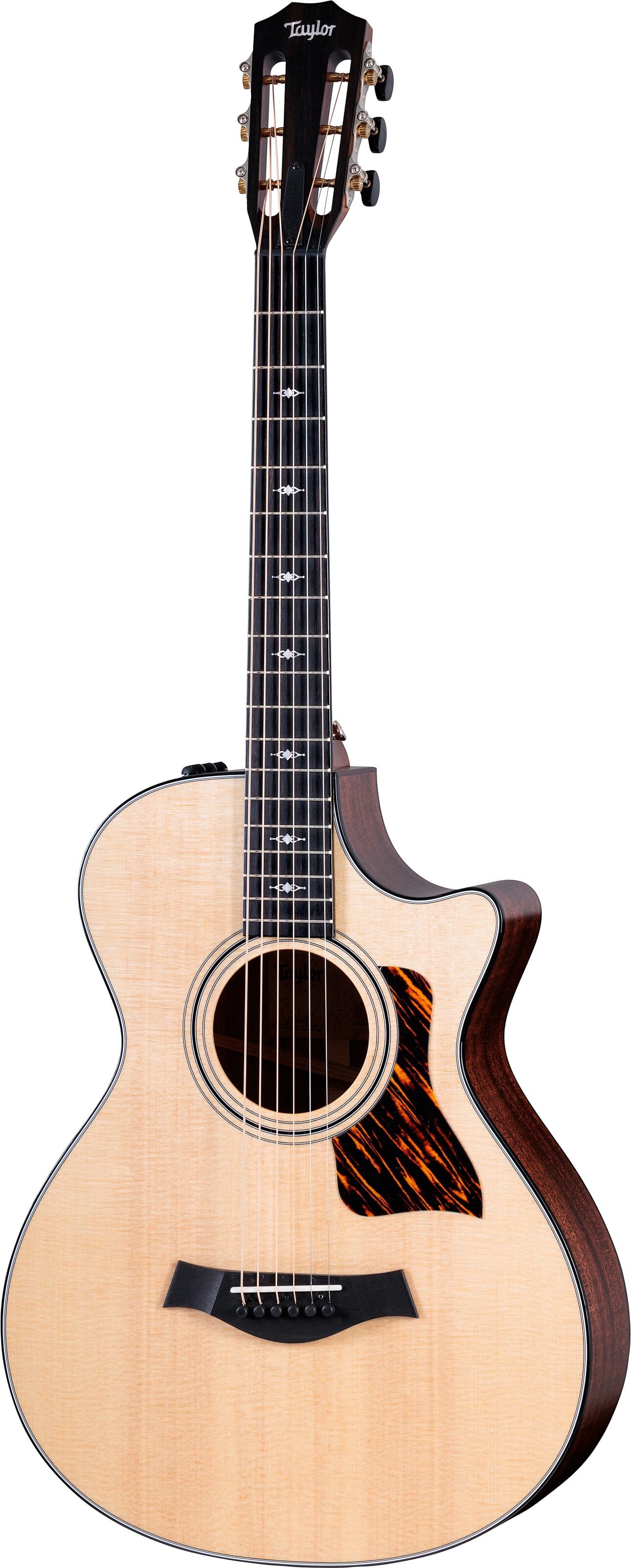 Taylor 312ce-v2 12-Fret Grand Concert Acoustic-Electric Guitar (with Case), Action Position Back