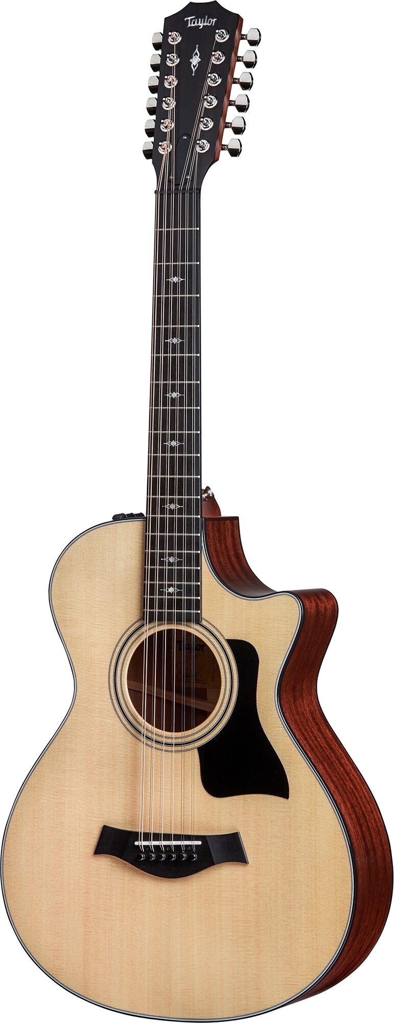 Taylor 352ce 12 Fret 12-String Acoustic-Electric Guitar (with Case), Action Position Front
