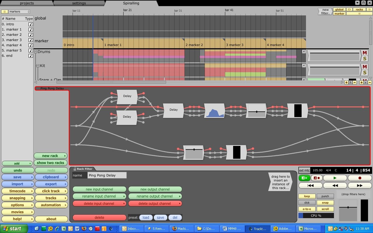 Mackie Tracktion Music Production Software (Macintosh and Windows), Racks