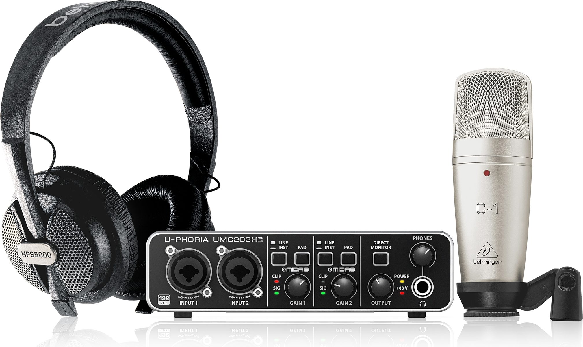 Behringer U-Phoria Studio Pro Complete Recording Pack, Action Position Back
