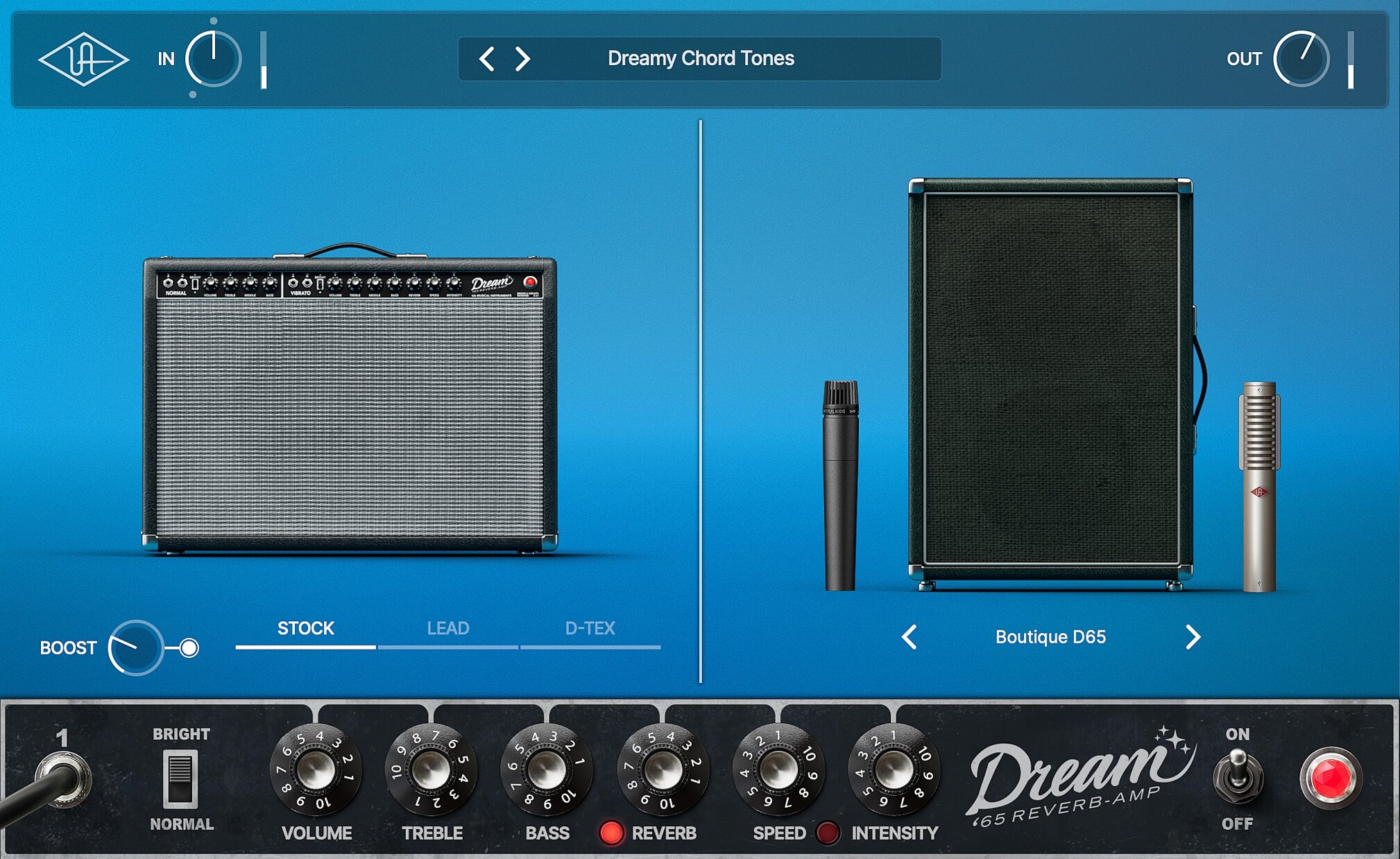 Universal Audio UAD Dream '65 Reverb-Amp Plug-in Software, Digital Download, Action Position Back