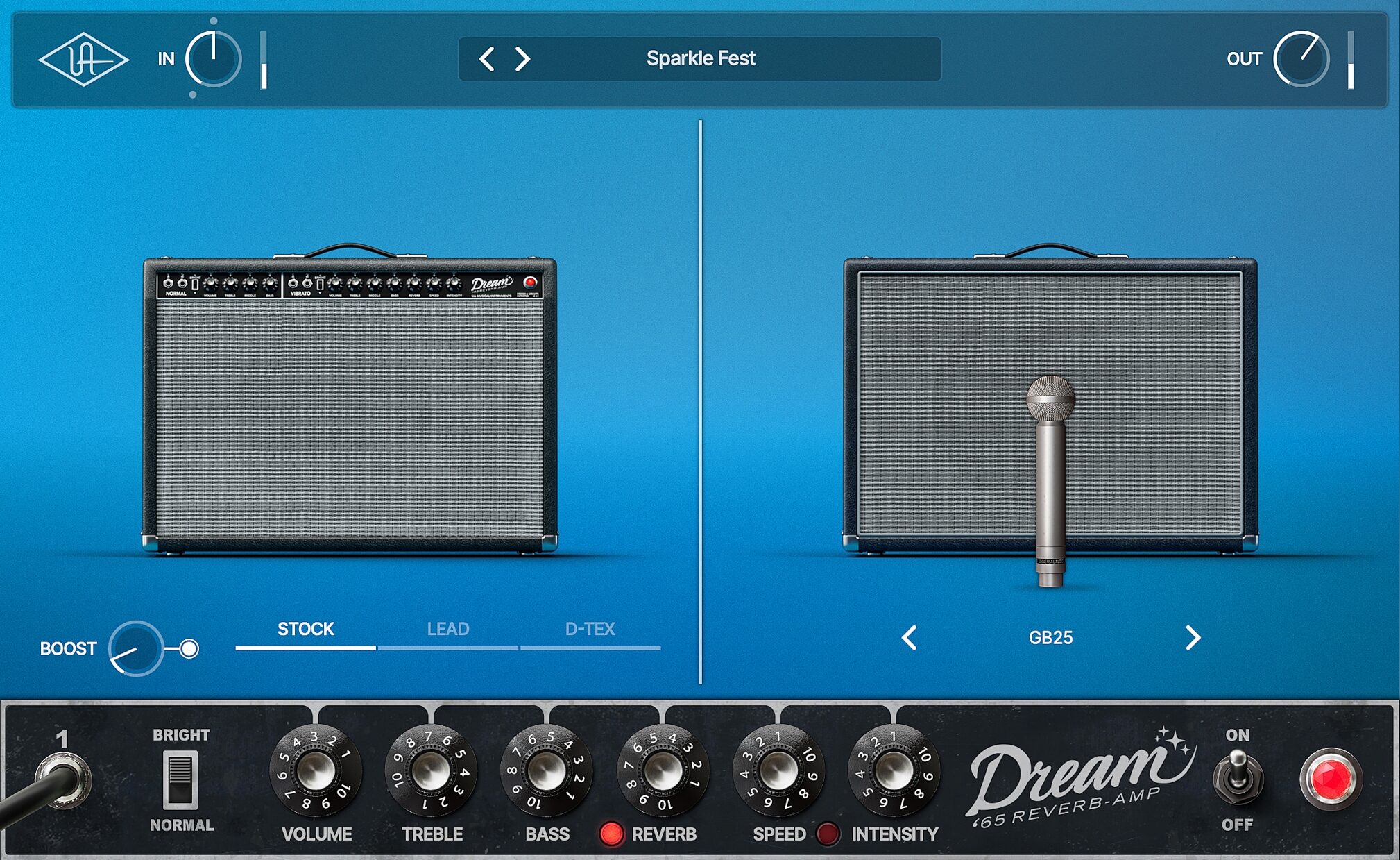 Universal Audio UAD Dream '65 Reverb-Amp Plug-in Software, Digital Download, Action Position Back