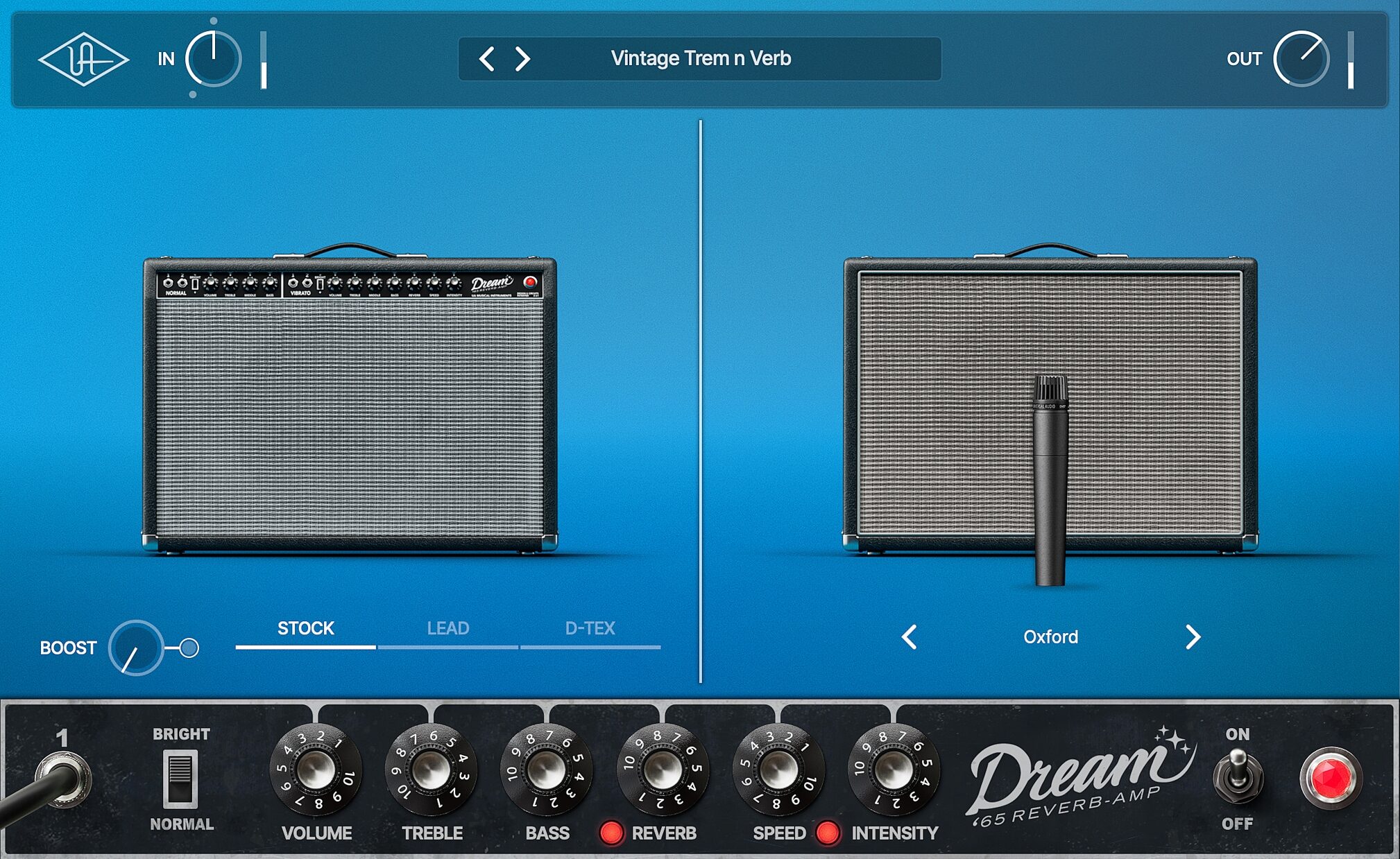 Universal Audio UAD Dream '65 Reverb-Amp Plug-in Software, Digital Download, Action Position Back