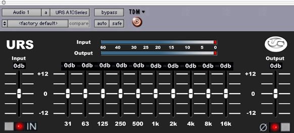 URS Classic Console Graphic EQ Software Bundle (Macintosh and Windows), URS A10 Screenshot