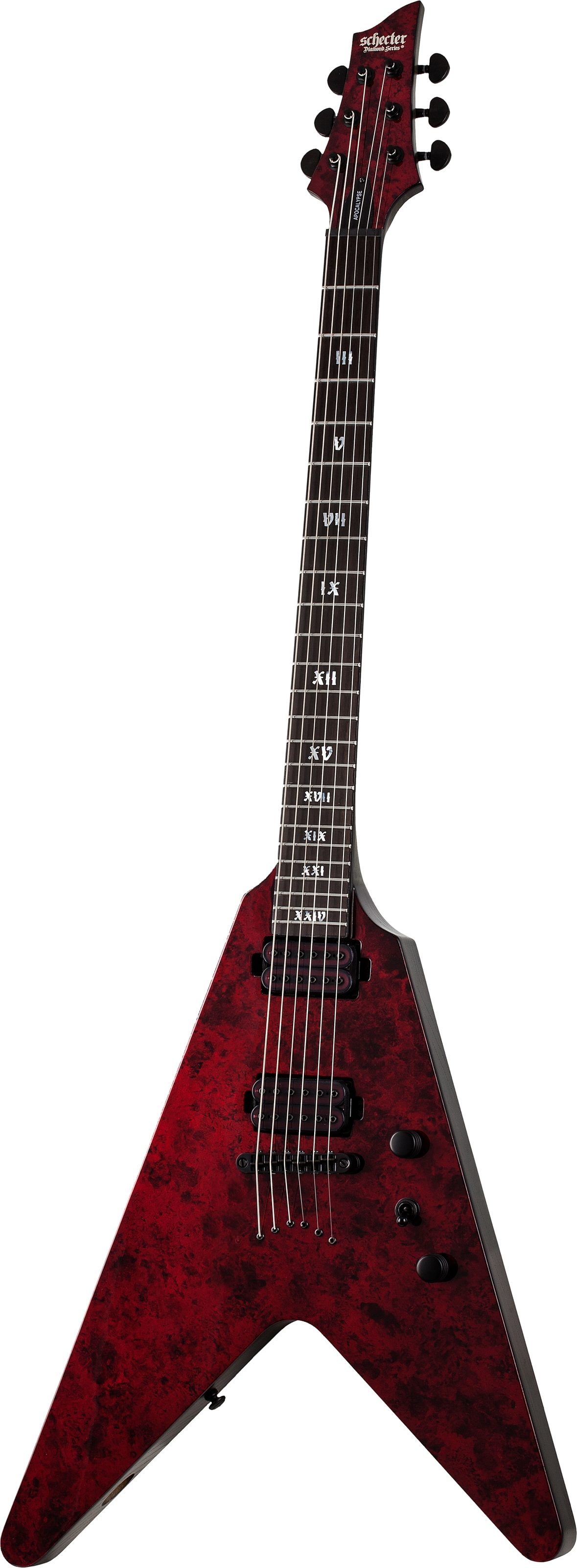 Schecter V1 Apocalypse Electric Guitar, Action Position Back