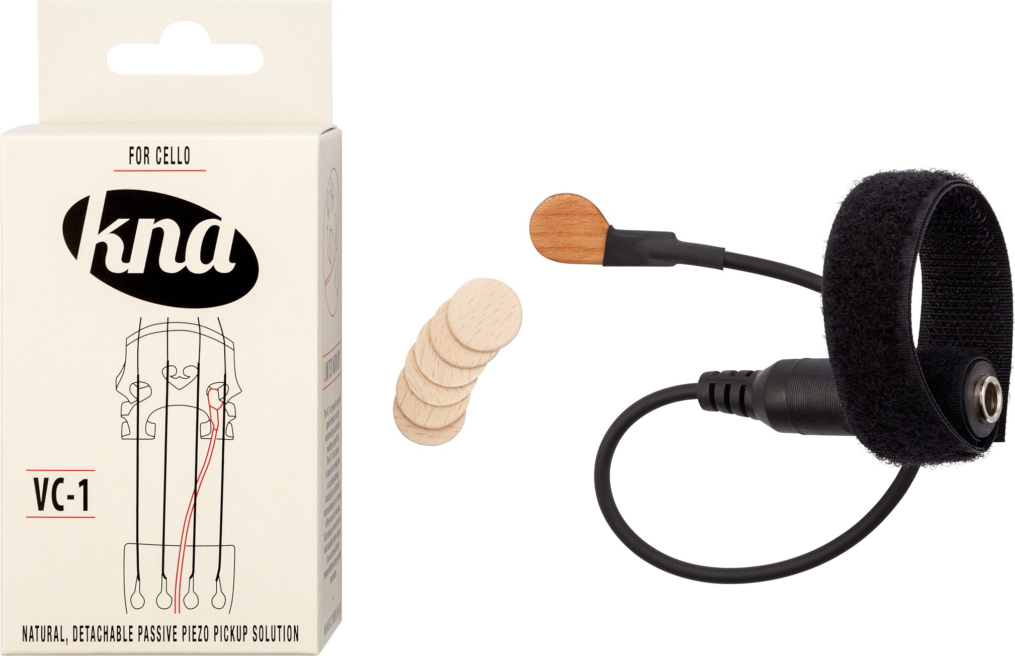 KNA VC-1 Portable Piezo Pickup for Cello, Action Position Back