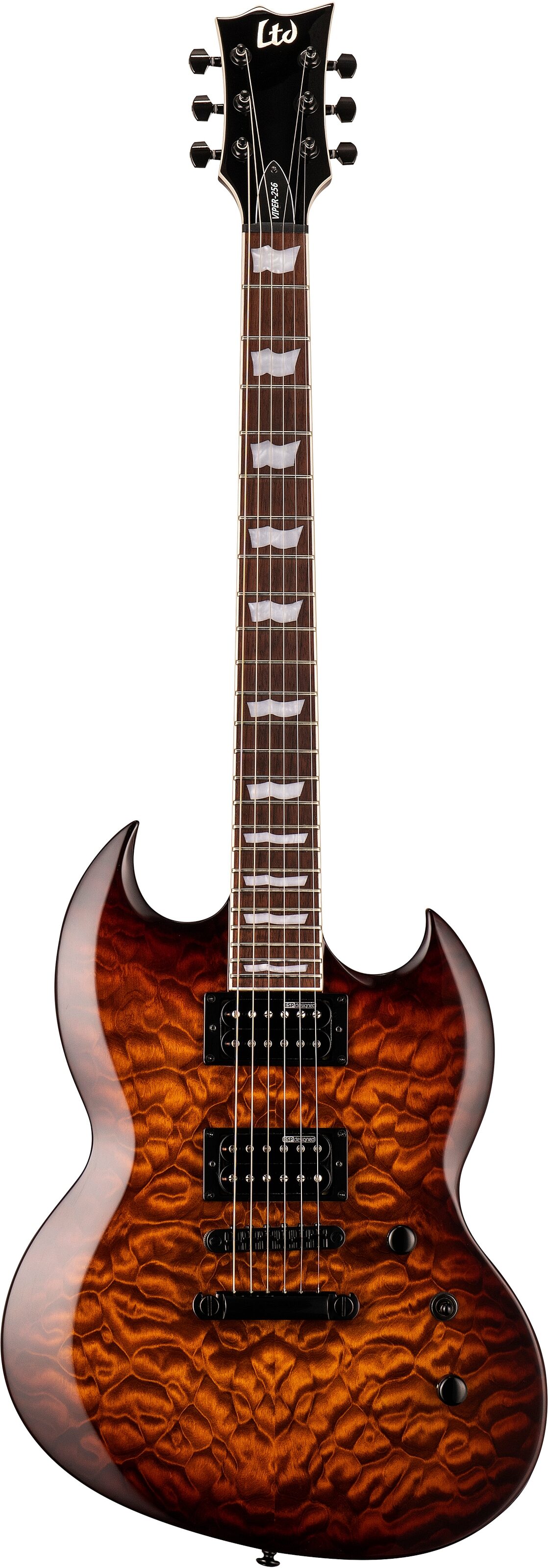 ESP LTD Viper 256QM Electric Guitar, Action Position Back