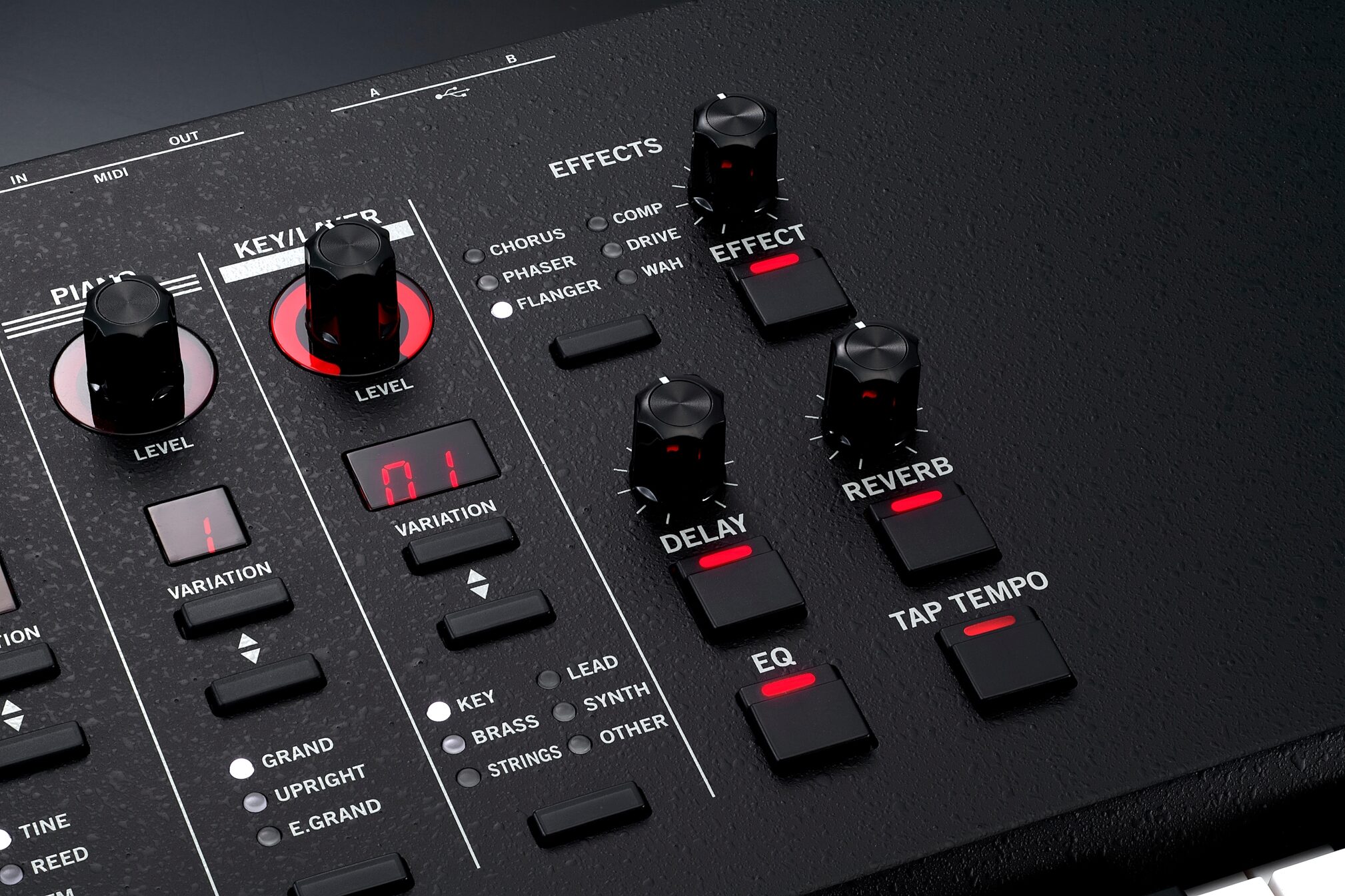 Vox Continental 73BK Performance Synthesizer, Action Position Back
