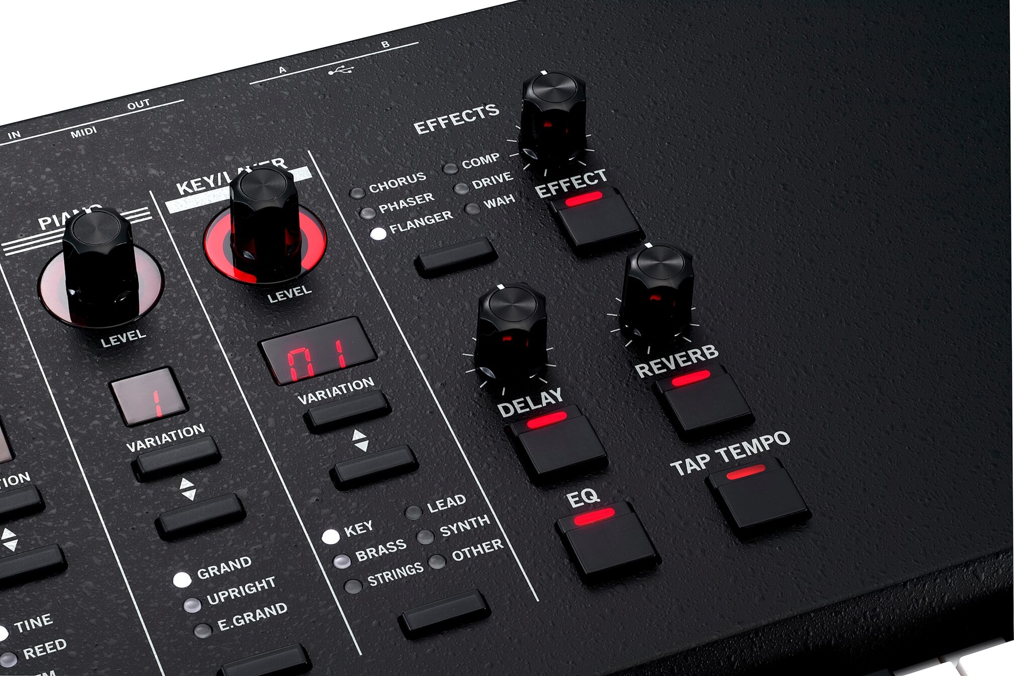 Vox Continental 73BK Performance Synthesizer, Action Position Back