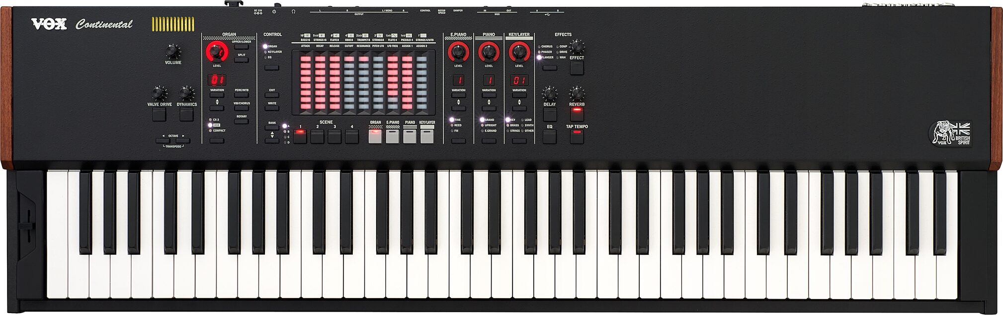 Vox Continental 73BK Performance Synthesizer, Action Position Back