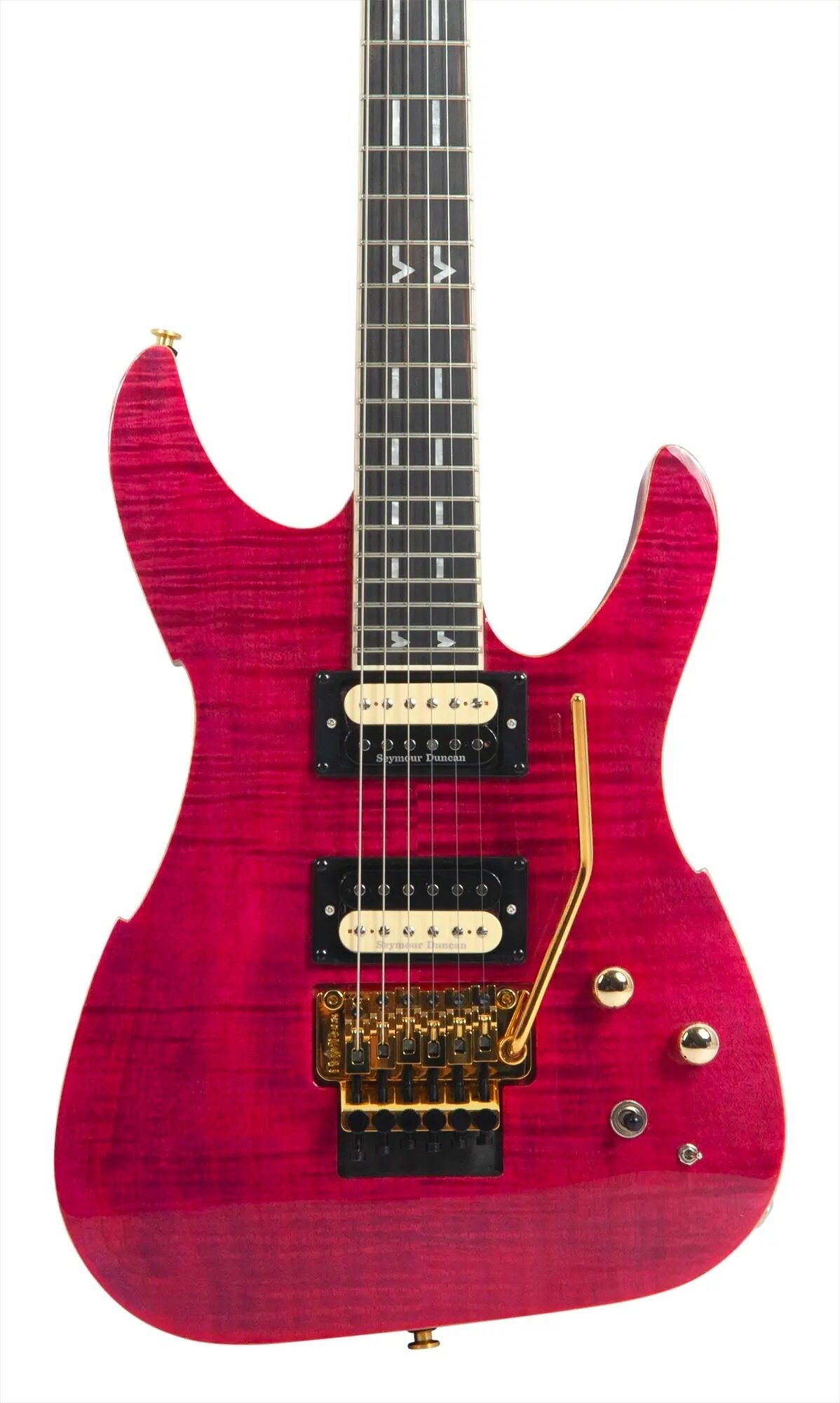 Peavey Vandenberg Electric Guitar (with Case), Purple Flame Maple, Action Position Back
