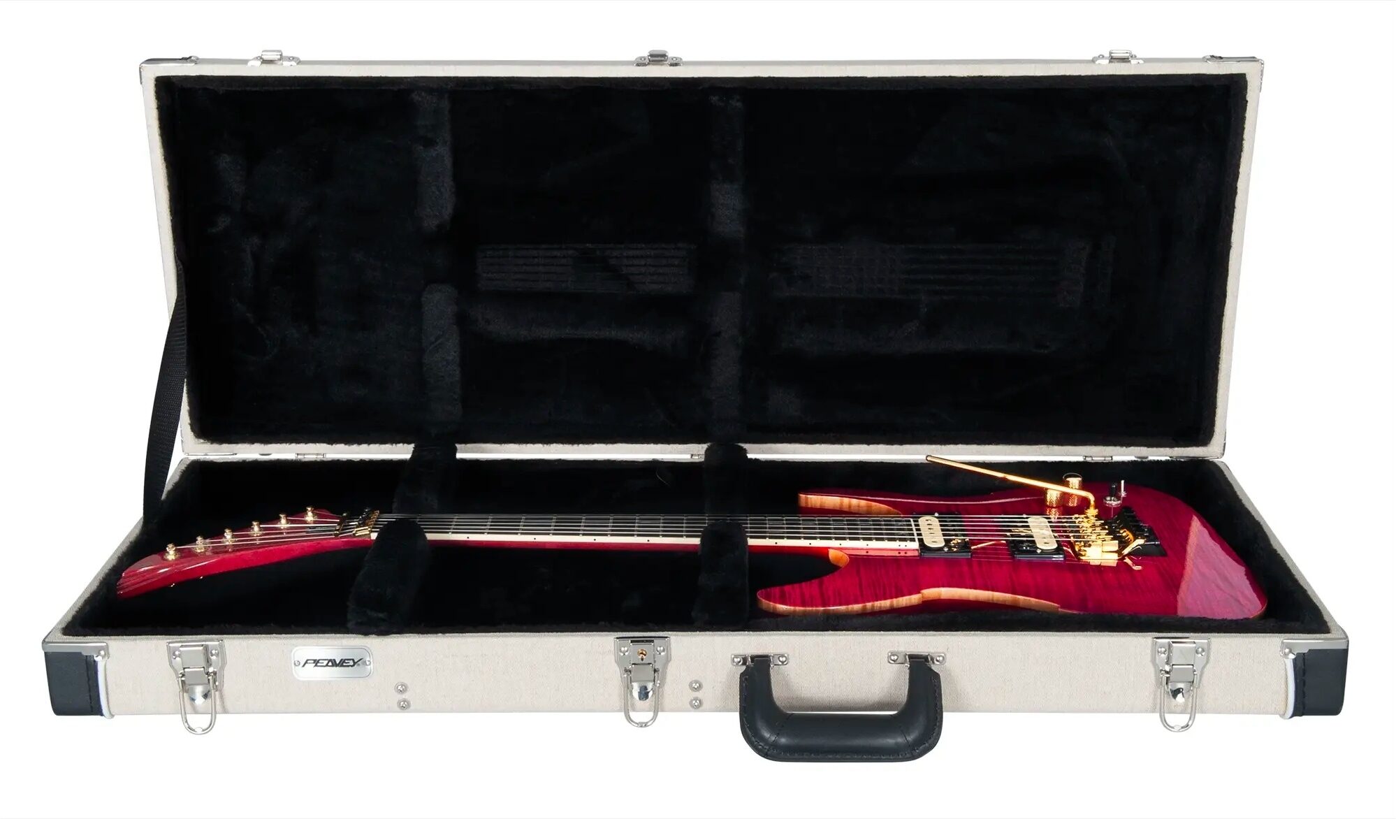 Peavey Vandenberg Electric Guitar (with Case), Purple Flame Maple, Action Position Back