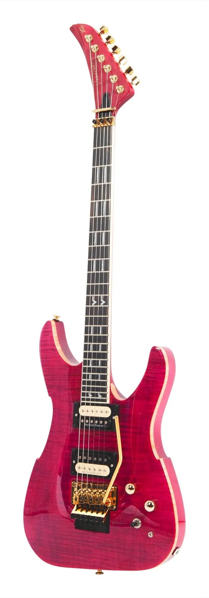 Peavey Vandenberg Electric Guitar (with Case), Purple Flame Maple, Action Position Back