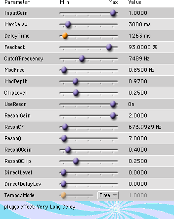 Cycling '74 Pluggo 3.1 VST MAS RTAS (Macintosh), Delay Effect - Very Long Delay