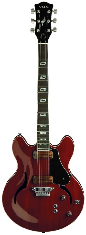 Vox Virage Double Cutaway Electric Guitar (with Case), Deep Cherry