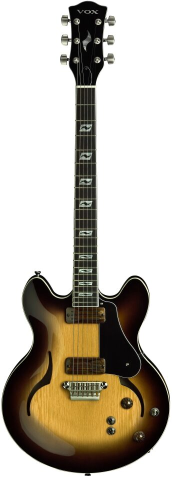 Vox Virage Double Cutaway Electric Guitar (with Case), Vintage Sunburst
