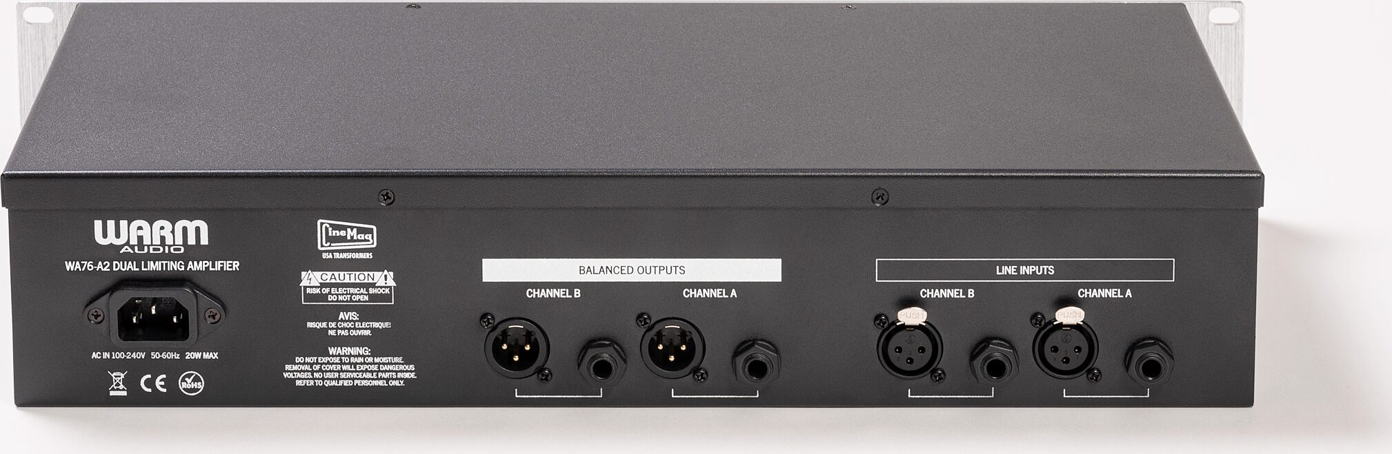Warm Audio WA76-A2 Two-Channel Discrete FET Compressor, New, Action Position Back