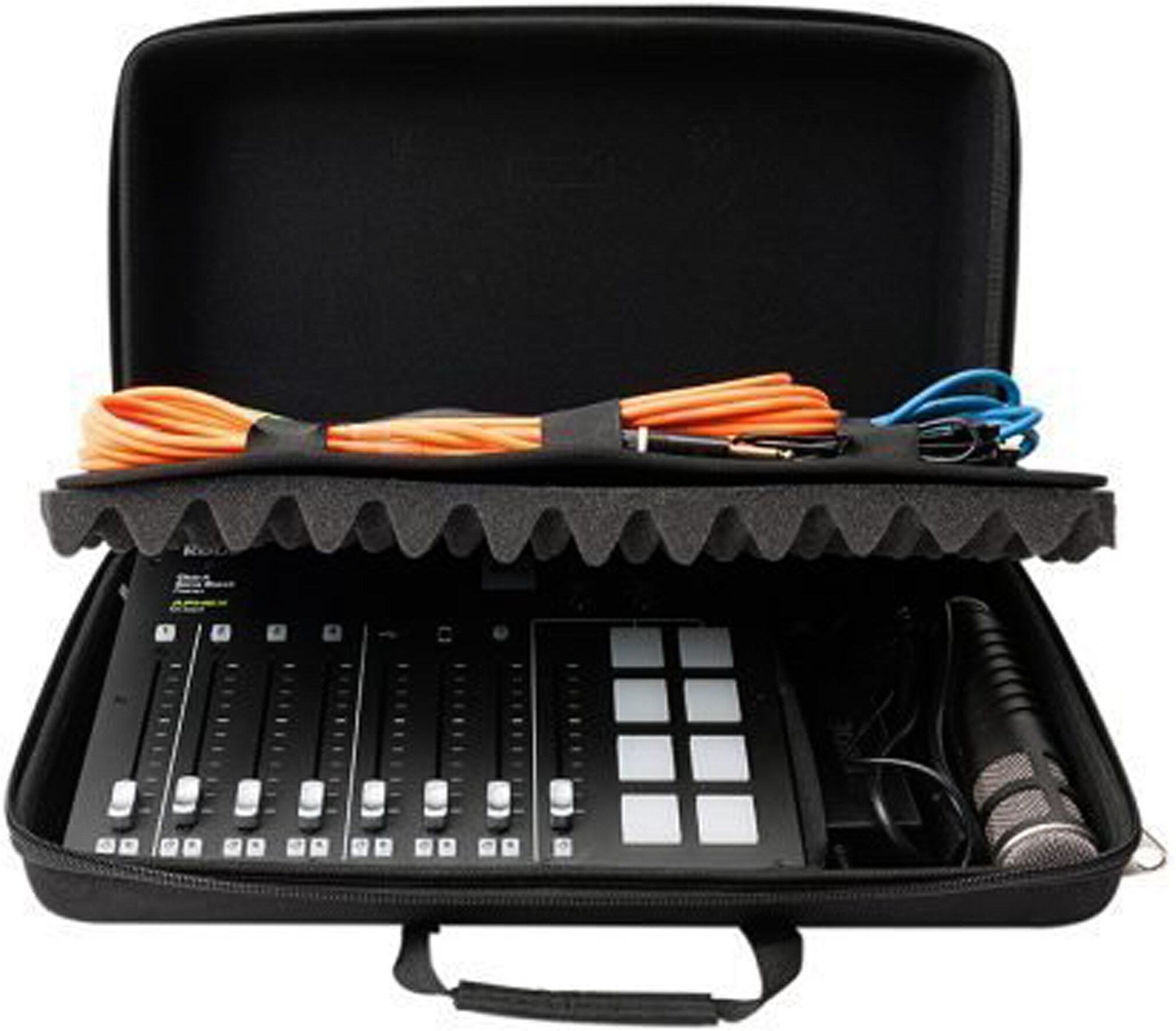Magma CTRL Case for Rode RODECaster Pro and Microphones, Action Position Back