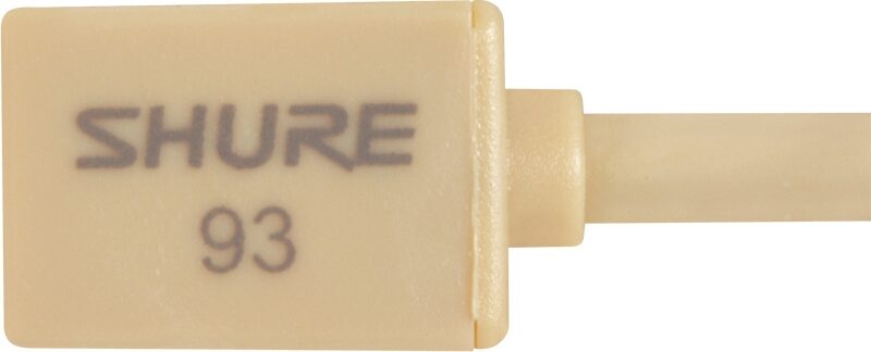 Shure WL93 Omnidirectional Lavalier Microphone, Tan, WL93T, with 4 Foot Cable, Mic Detail