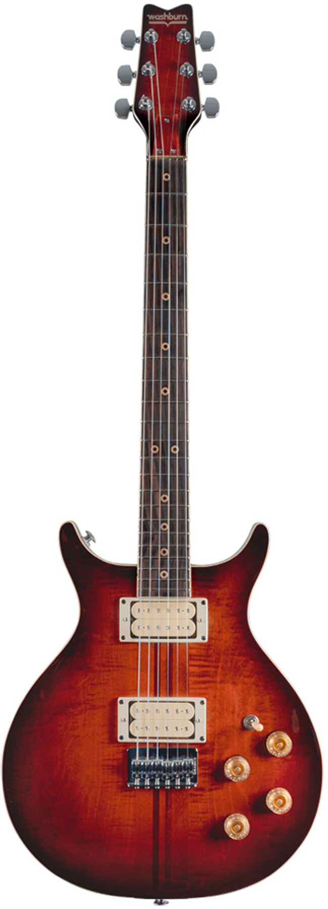 Washburn USA Hawk Electric Guitar, Vintage Sunburst, Action Position Back